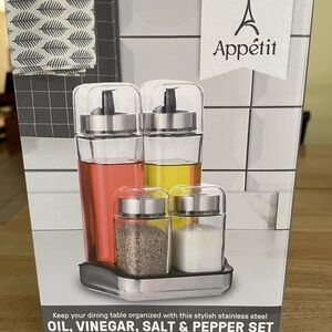 🧂🍴Appetite brand oil vinegar salt and pepper set 🍴🧂